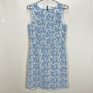 Floral Blue Sleeveless Dress